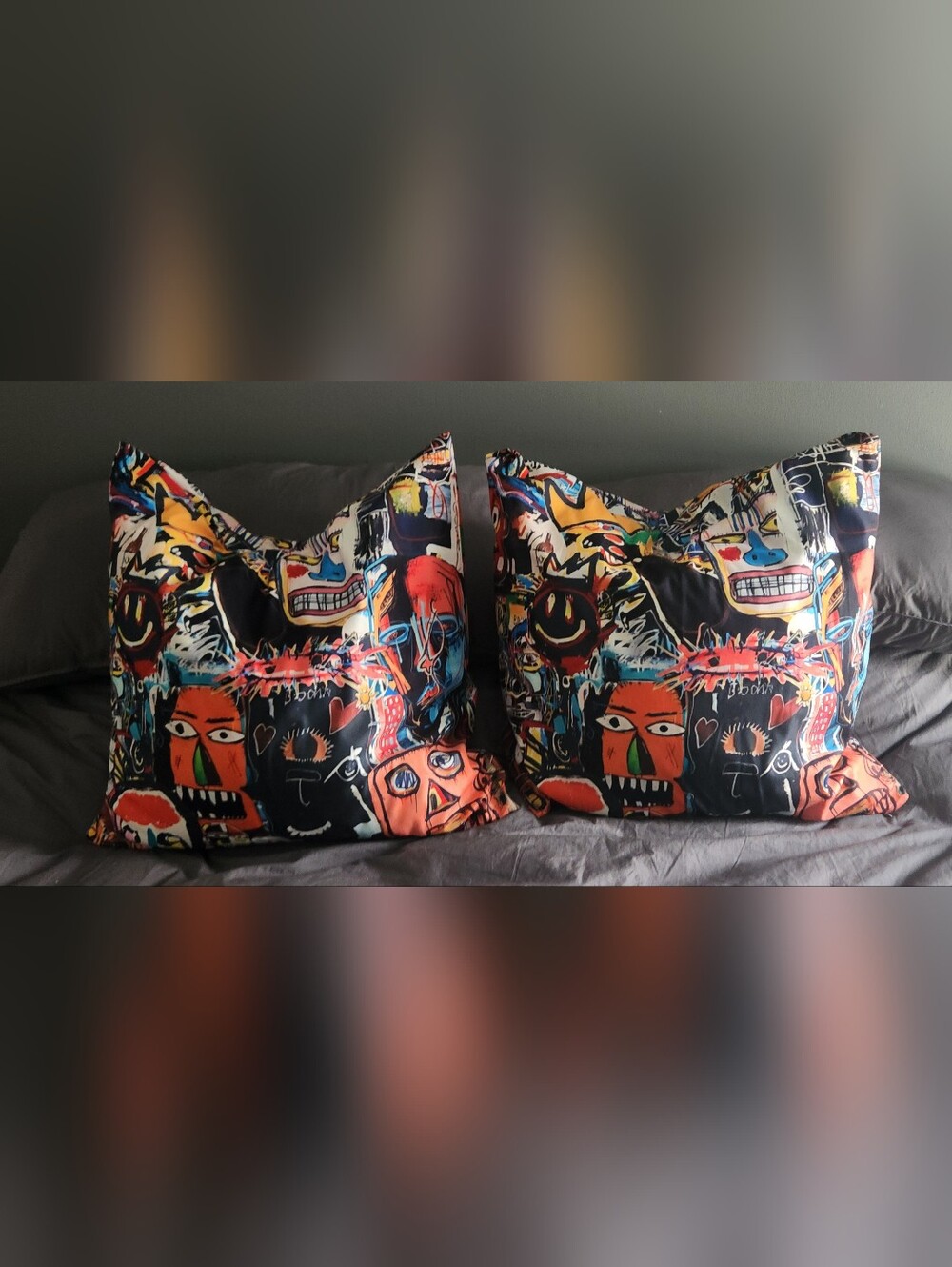 JEAN MICHEL BASQUIAT PILLOW COVER BRAN NEW SET OF 2